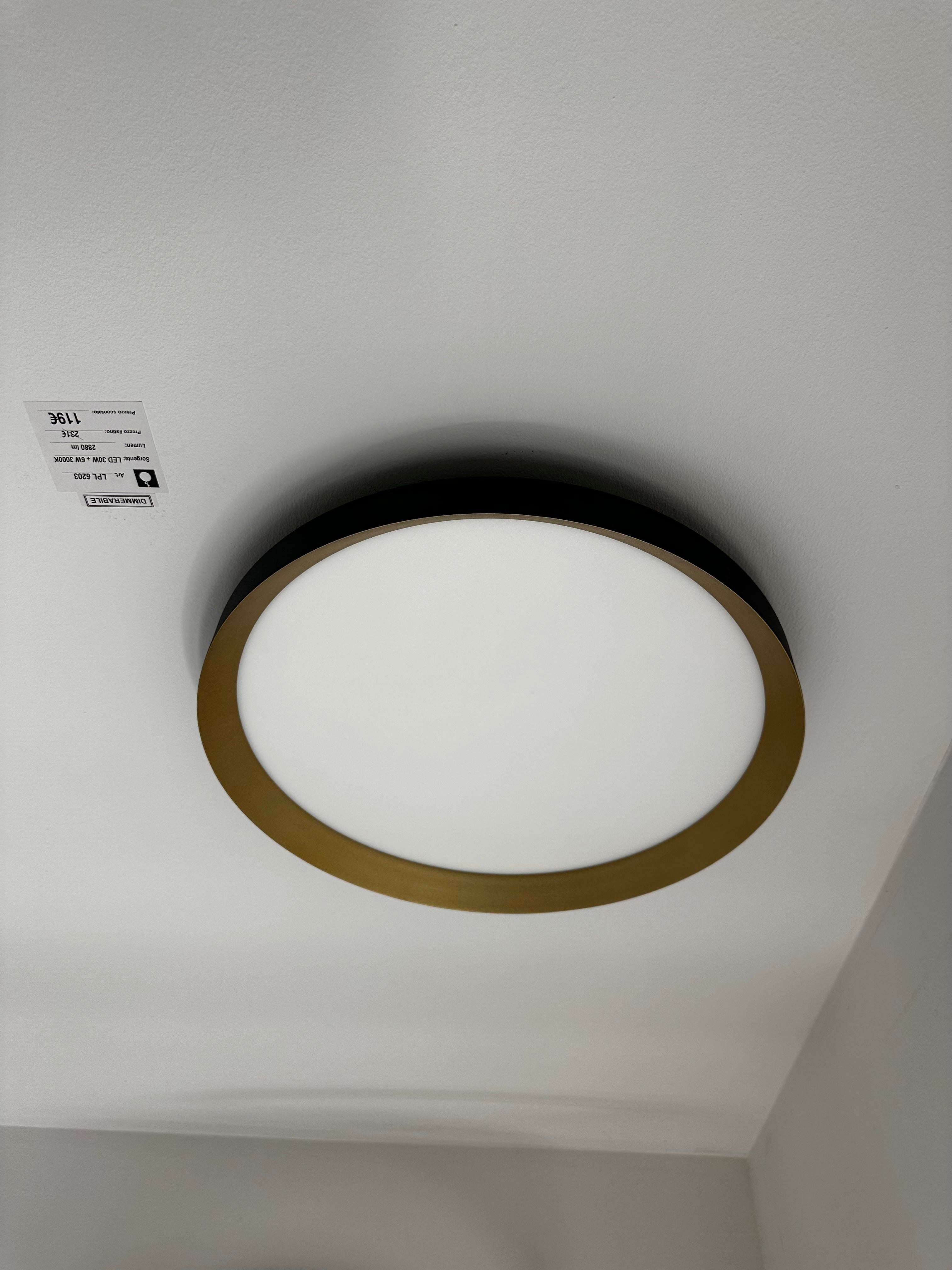 Plafoniera Slim - Nero e oro