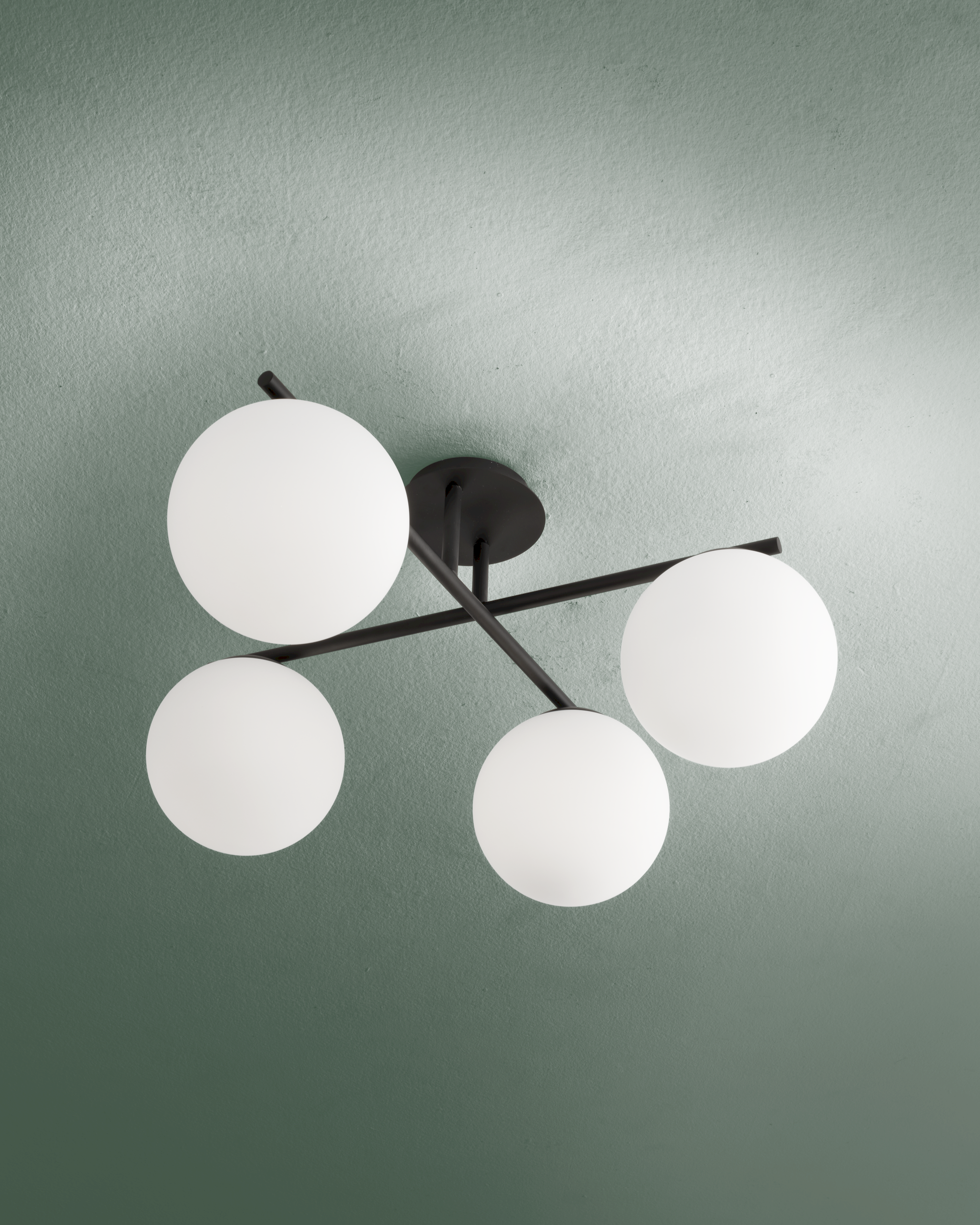 Plafoniera Alba 4 Luci - Nero