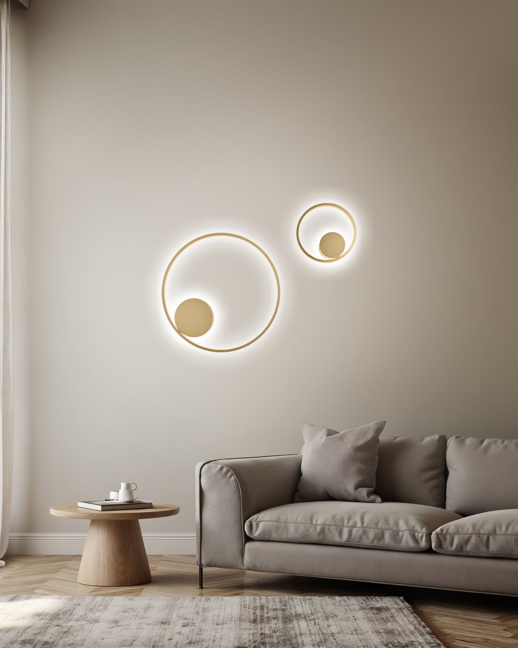Plafoniera e Applique Eclisse luce indiretta - Oro