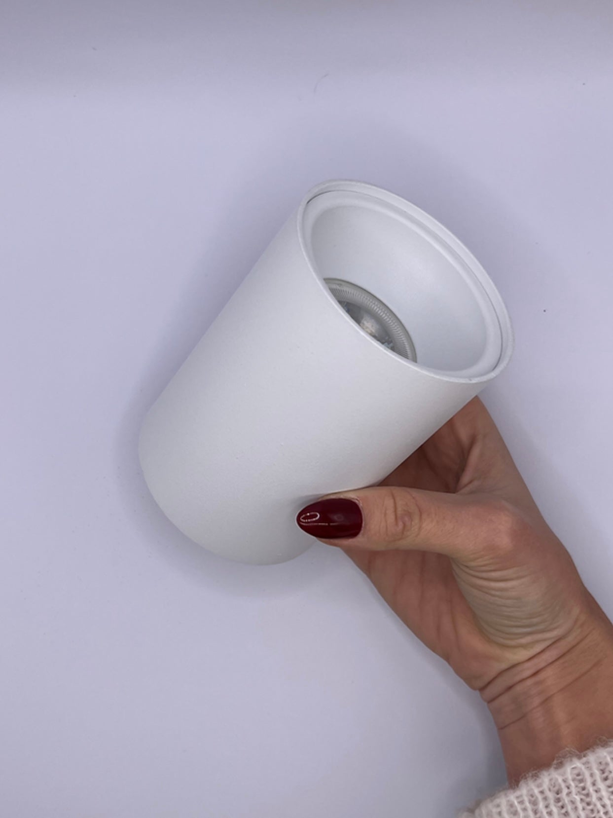 Faretto soffitto tondo in metallo arretrato - Bianco