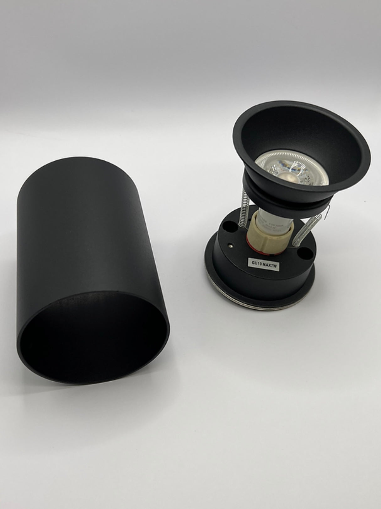 Faretto soffitto tondo in metallo arretrato - Nero