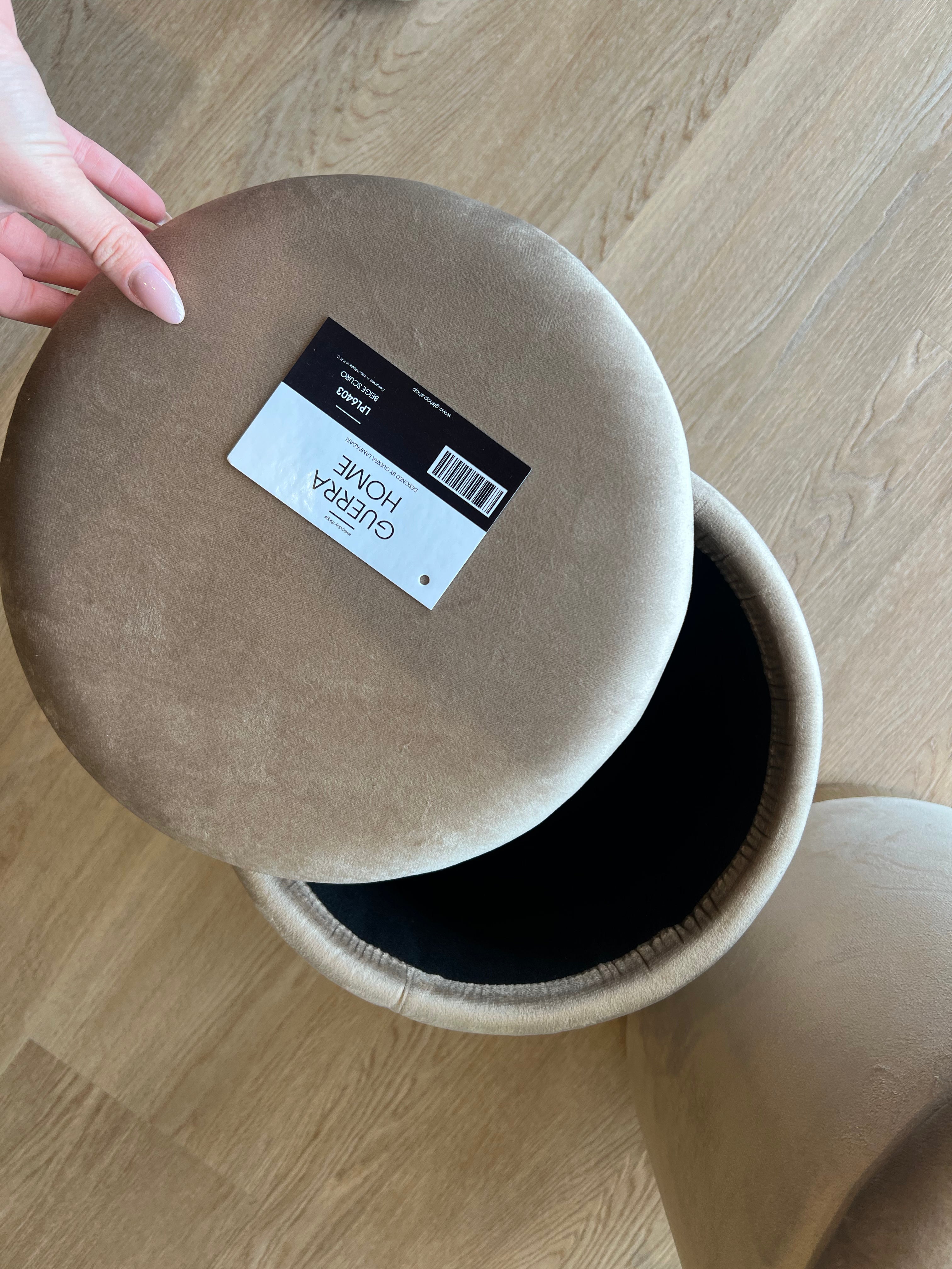 Set 2 Pouf contenitori - Beige scuro