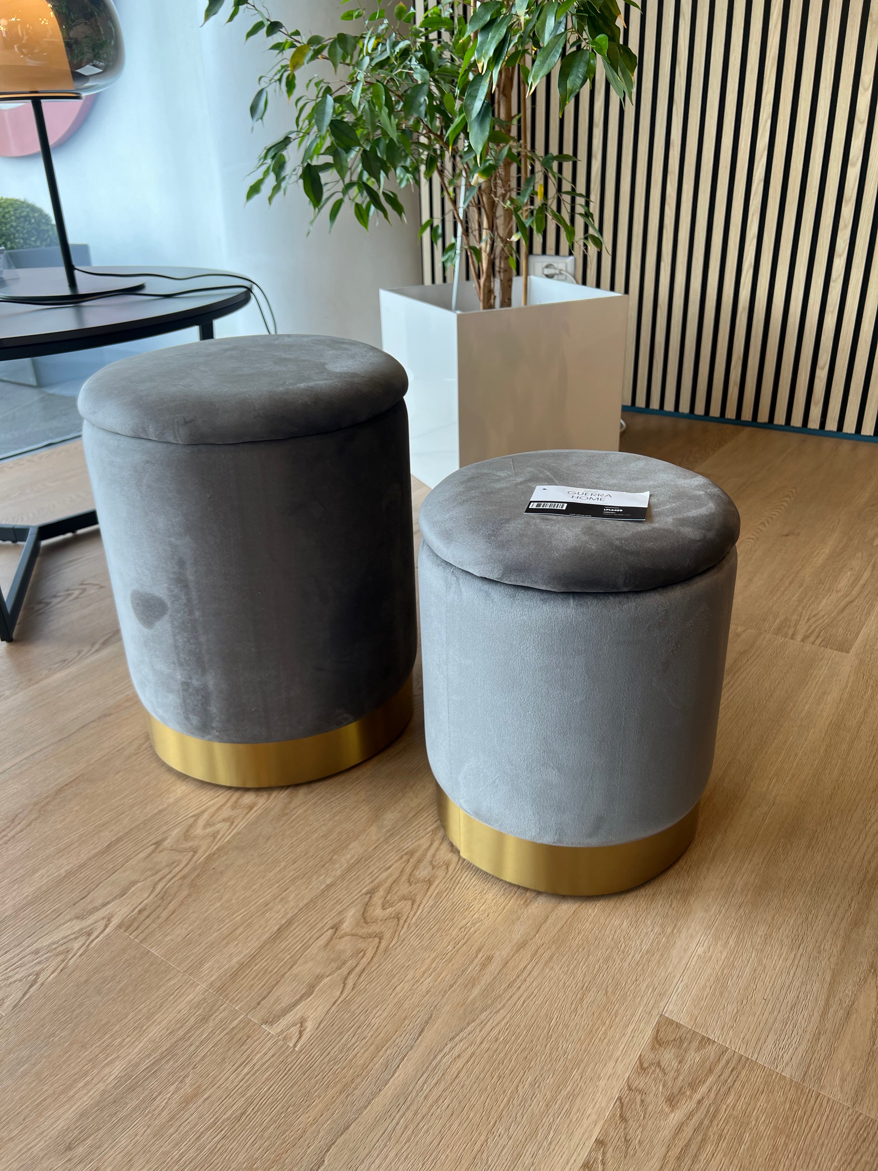 Set 2 Pouf contenitori - Grigio