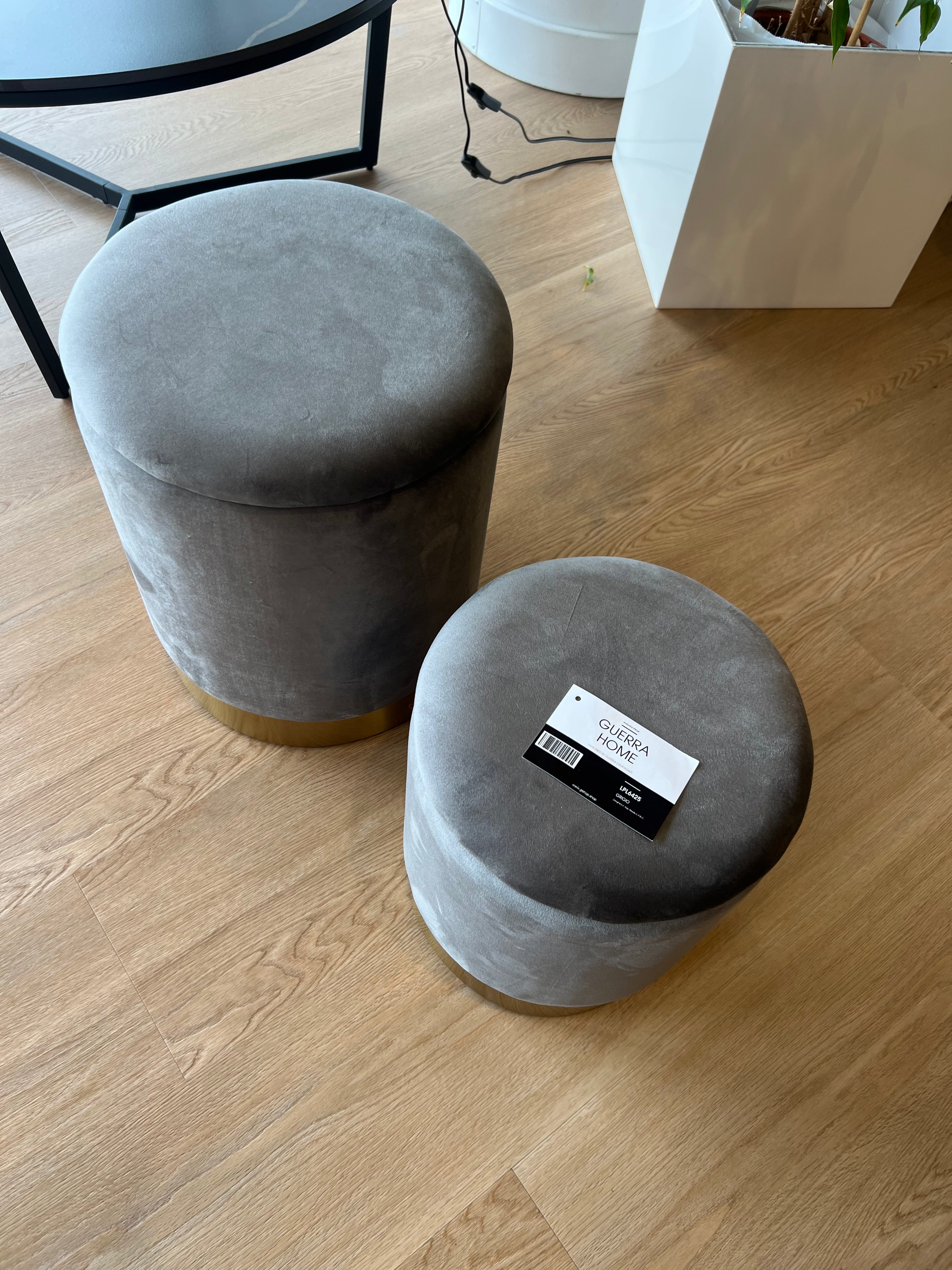 Set 2 Pouf contenitori - Grigio