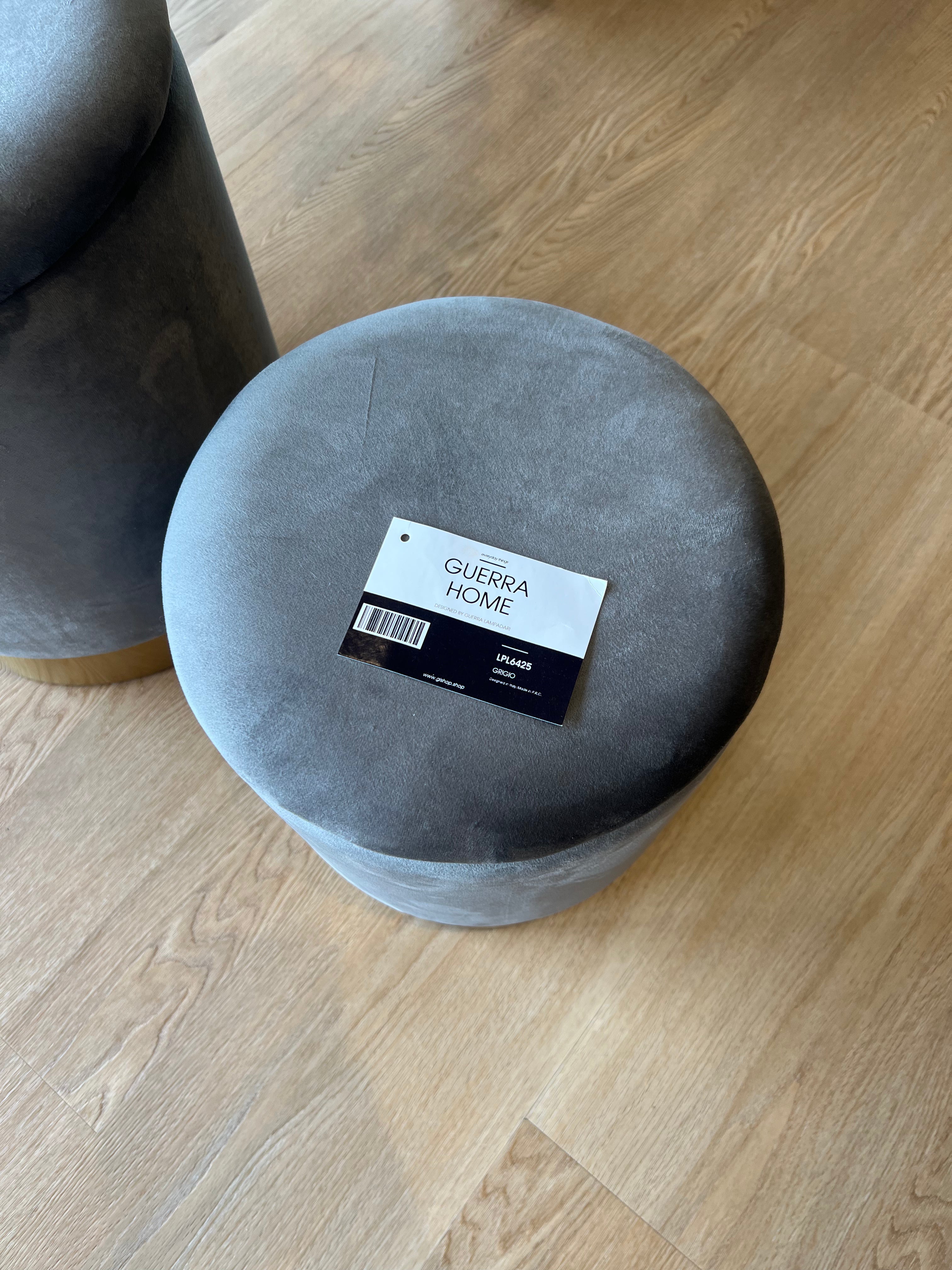 Set 2 Pouf contenitori - Grigio