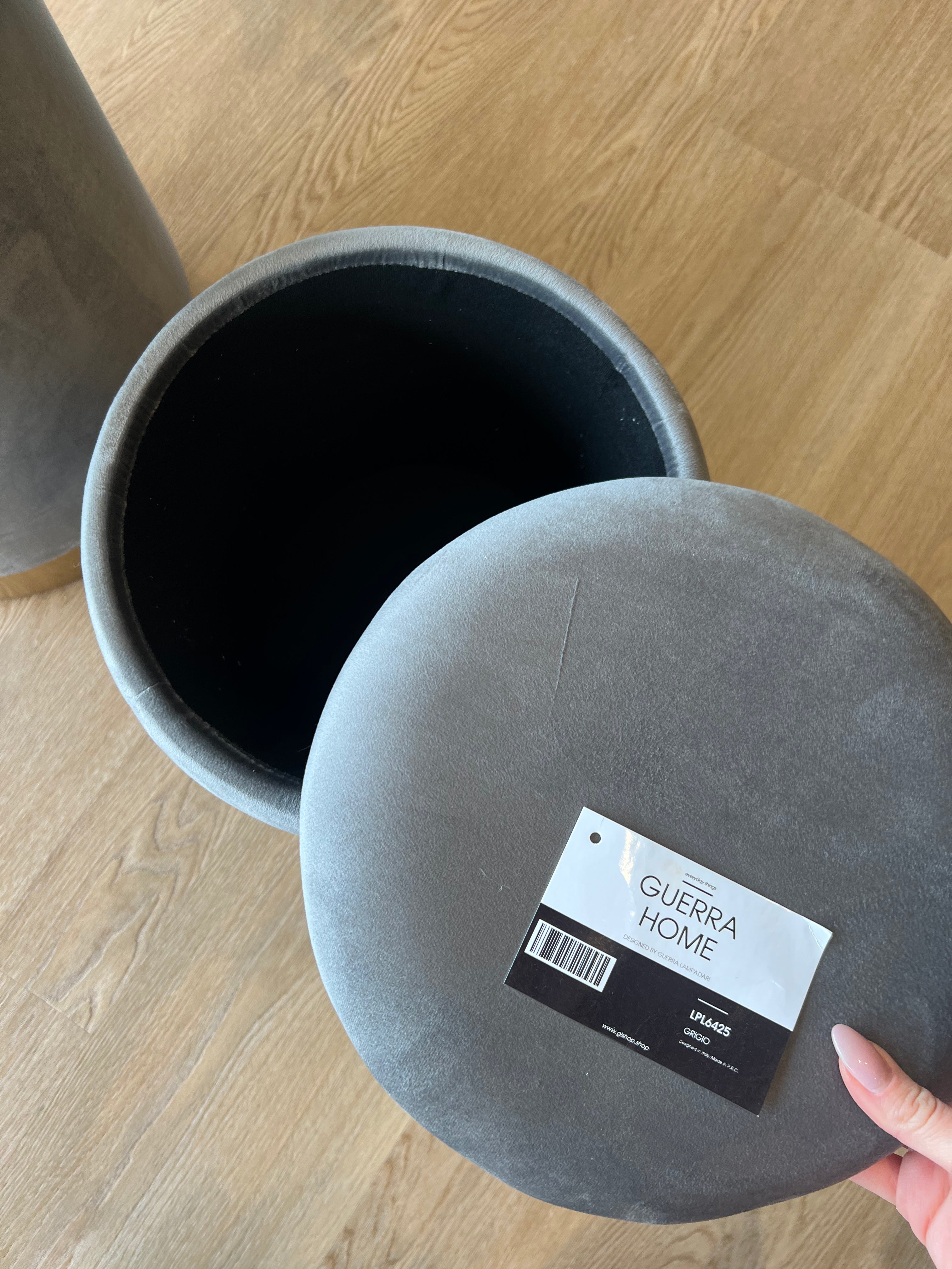Set 2 Pouf contenitori - Grigio