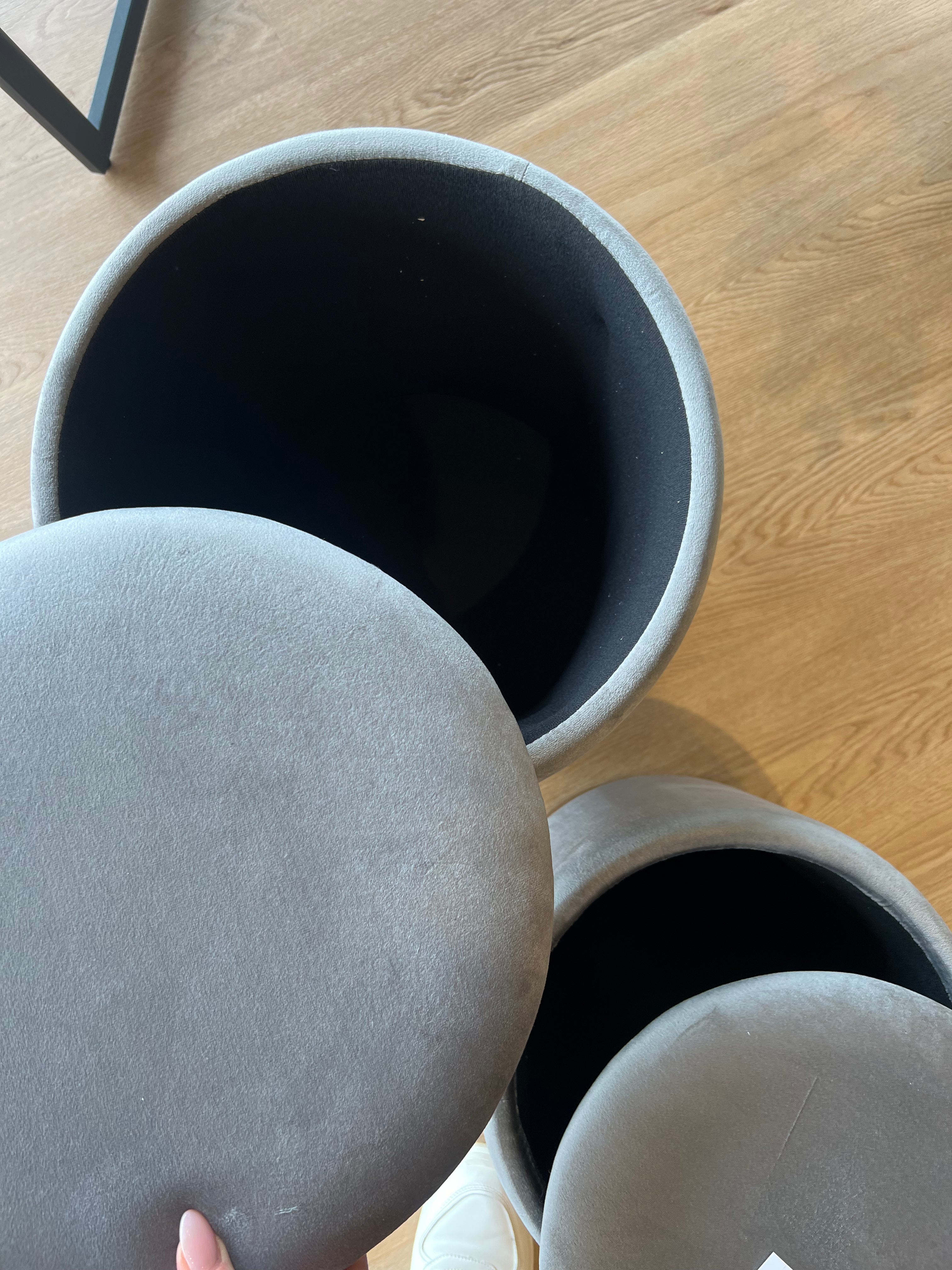 Set 2 Pouf contenitori - Grigio