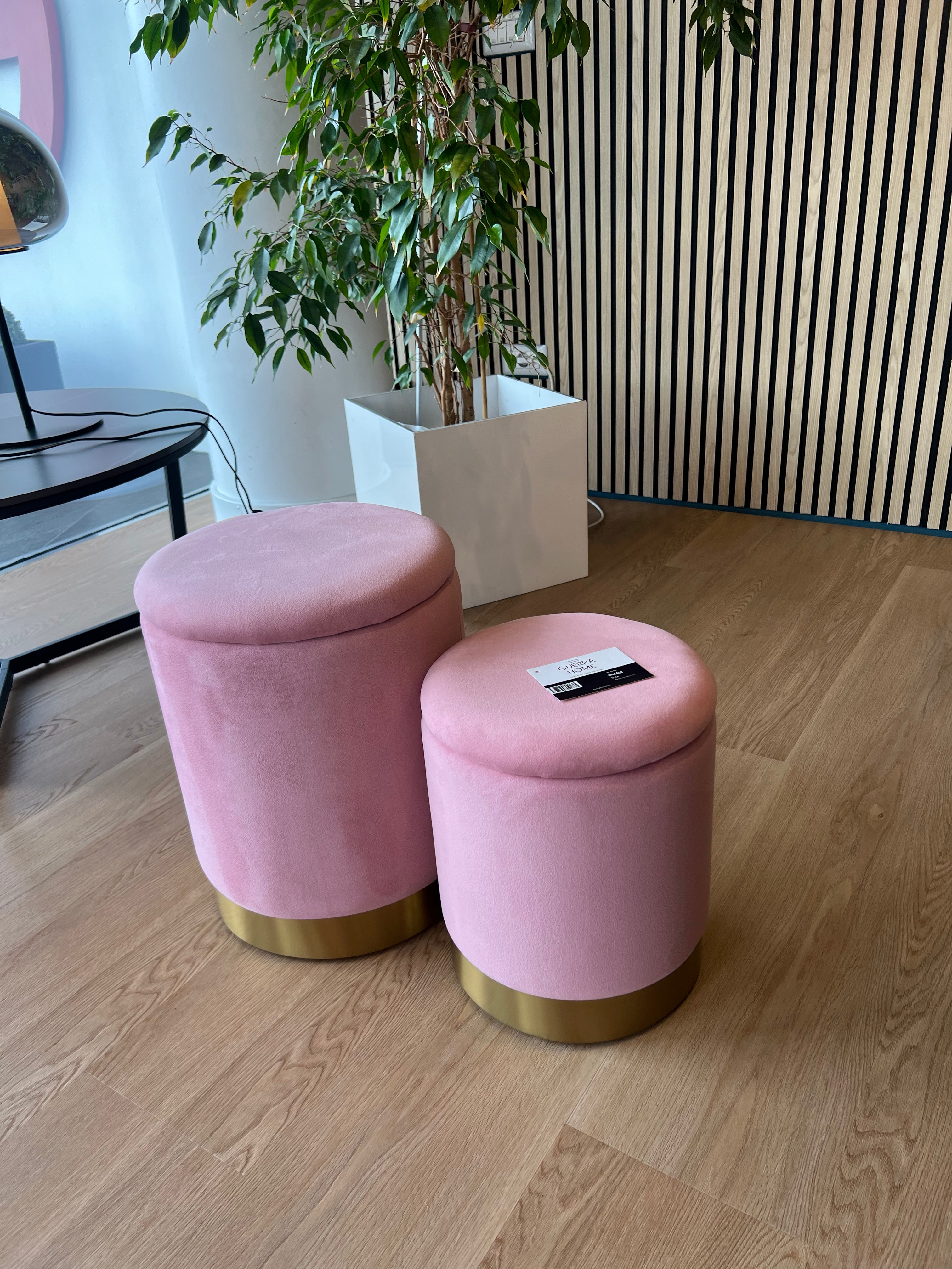 Set 2 Pouf contenitori - Rosa