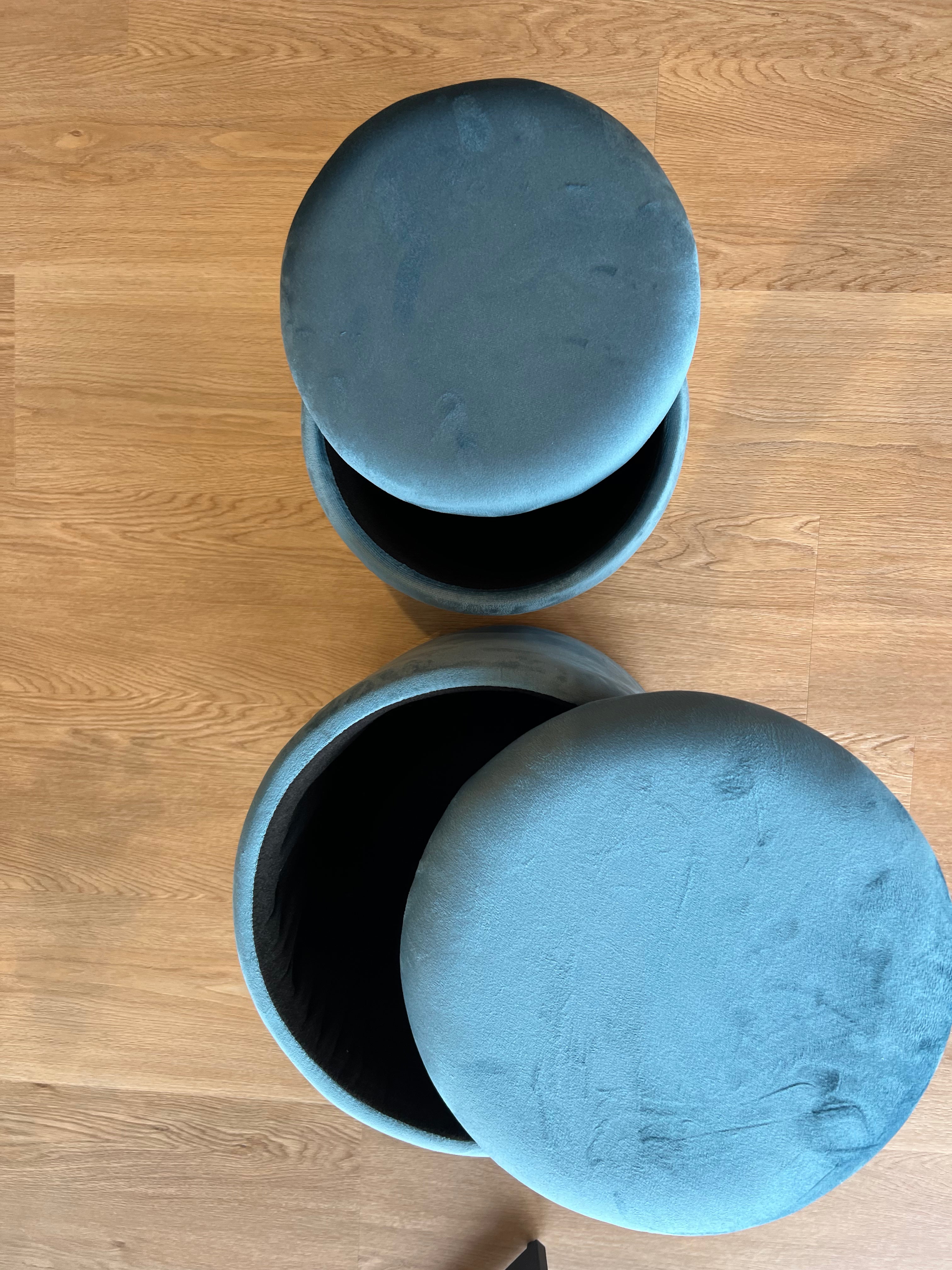 Set 2 Pouf contenitori - Pavone