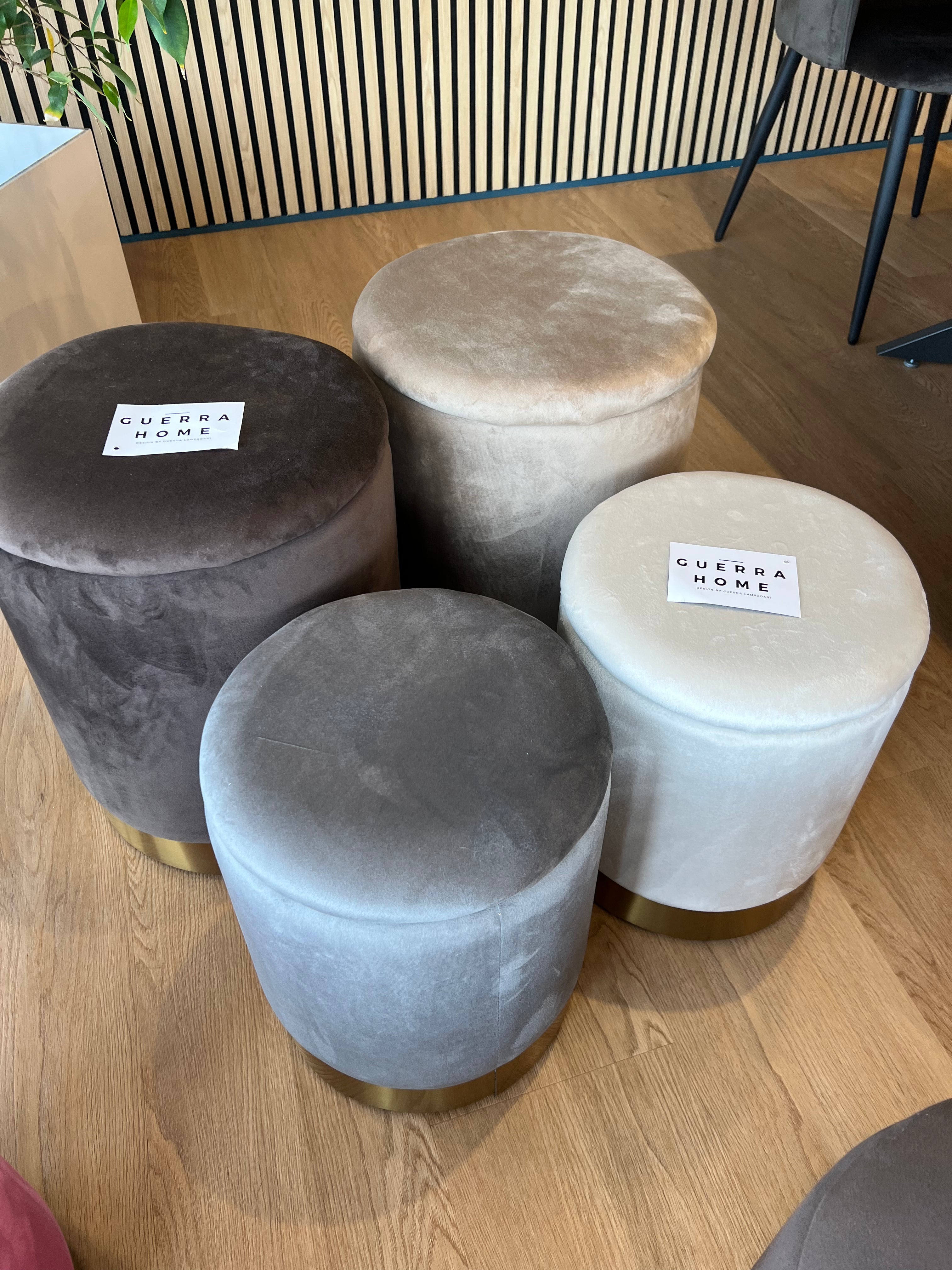 Set 2 Pouf contenitori - Grigio