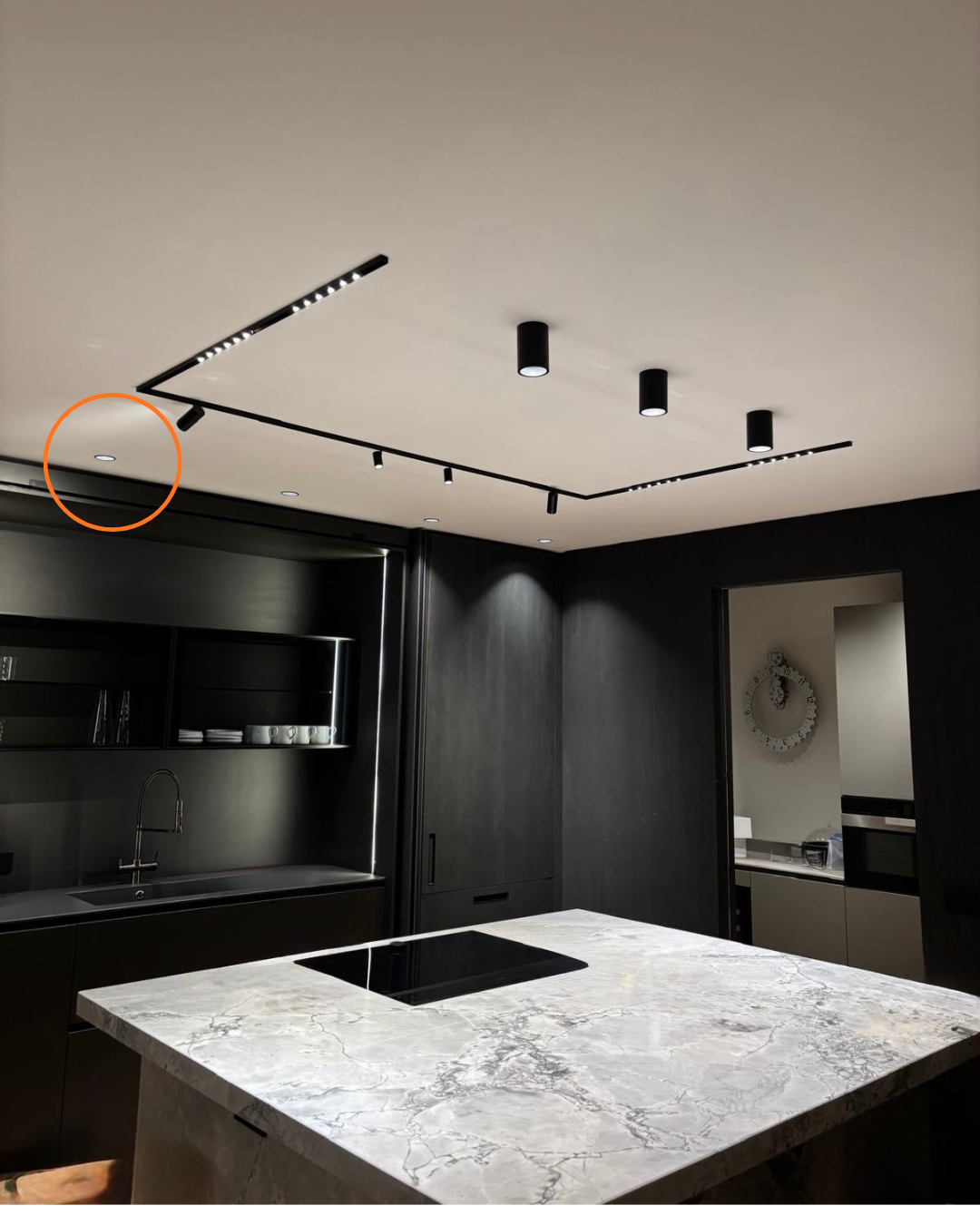 Faretto incasso GU10 arretrato tondo nero