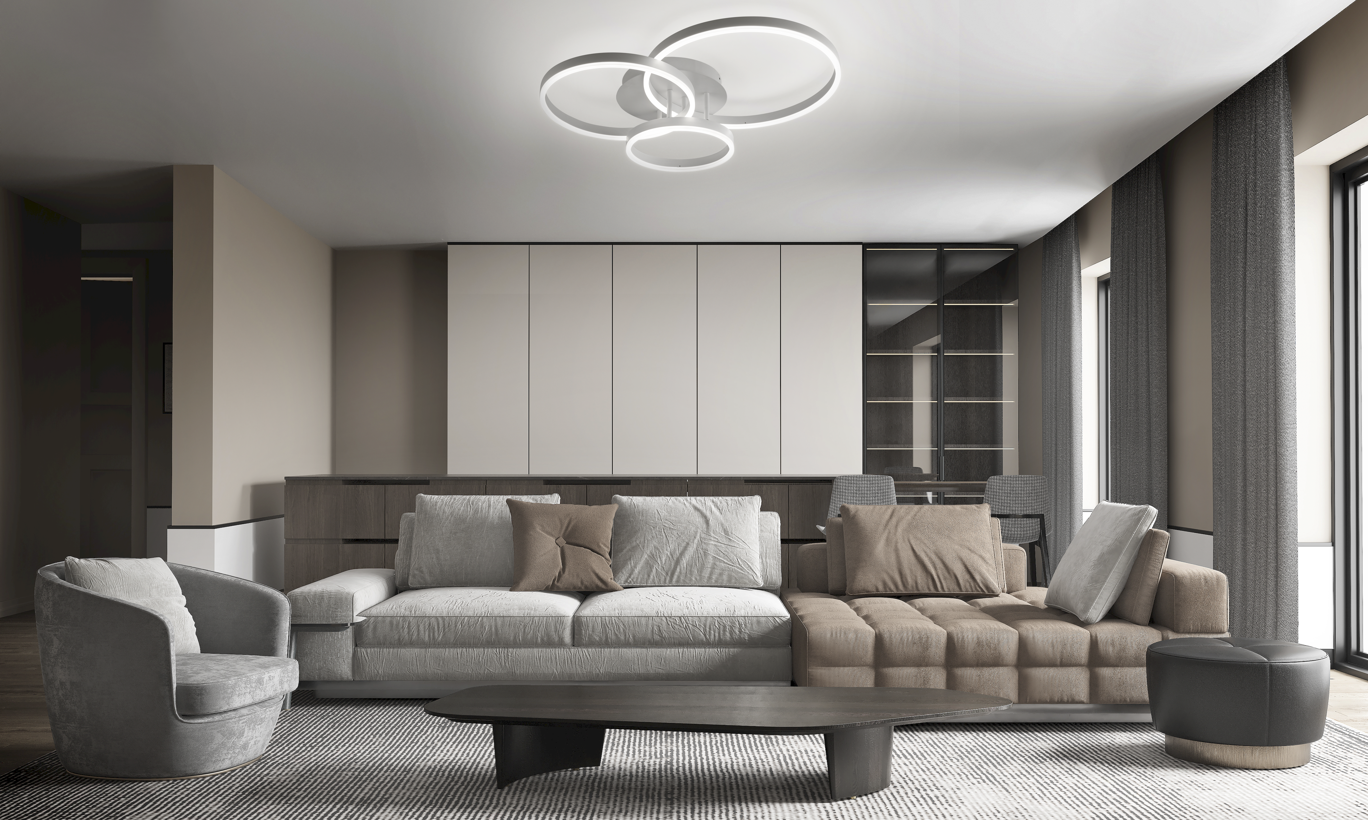 Plafoniera Itaca - 3 anelli