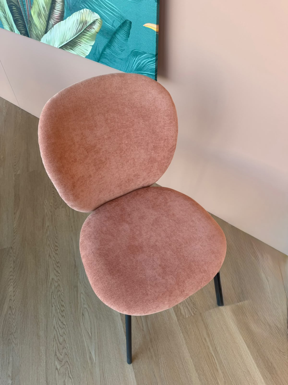 Set 2 poltrone Eva - tessuto rosa antico