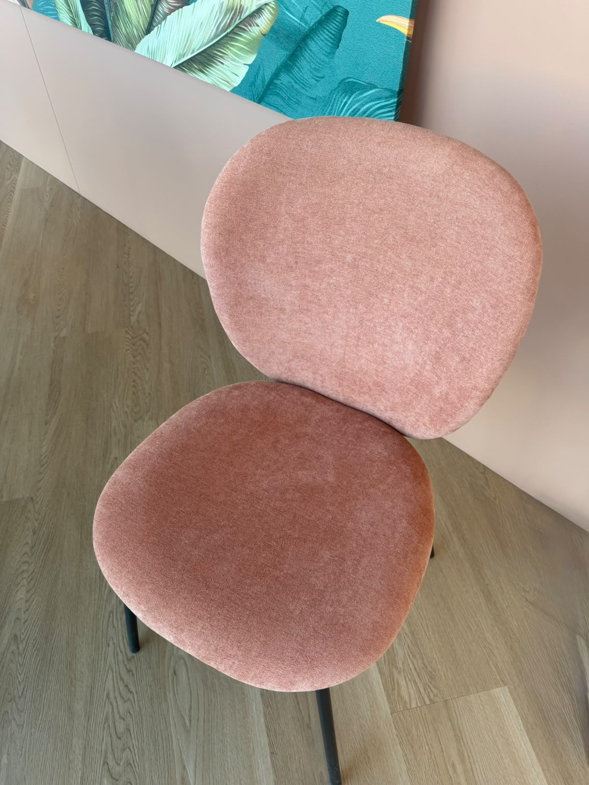 Set 2 poltrone Eva - tessuto rosa antico