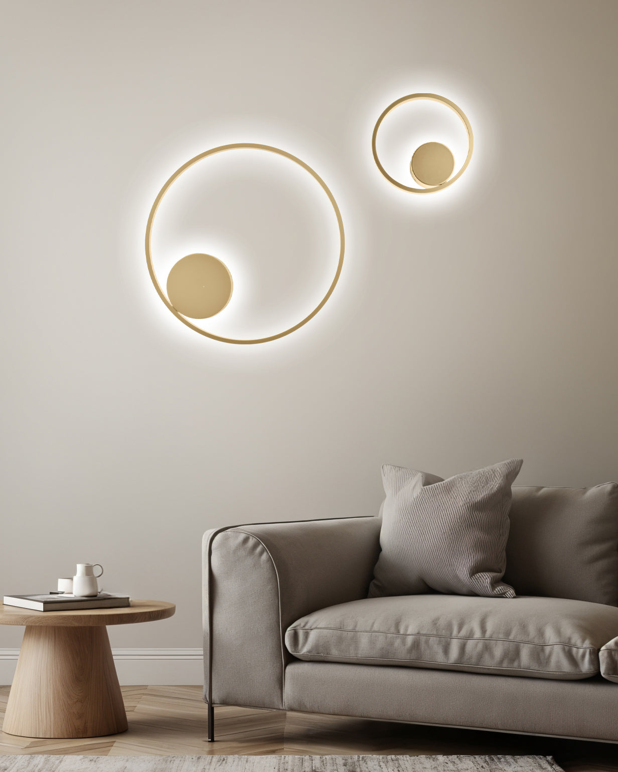 Plafoniera e Applique Eclisse luce indiretta - Oro