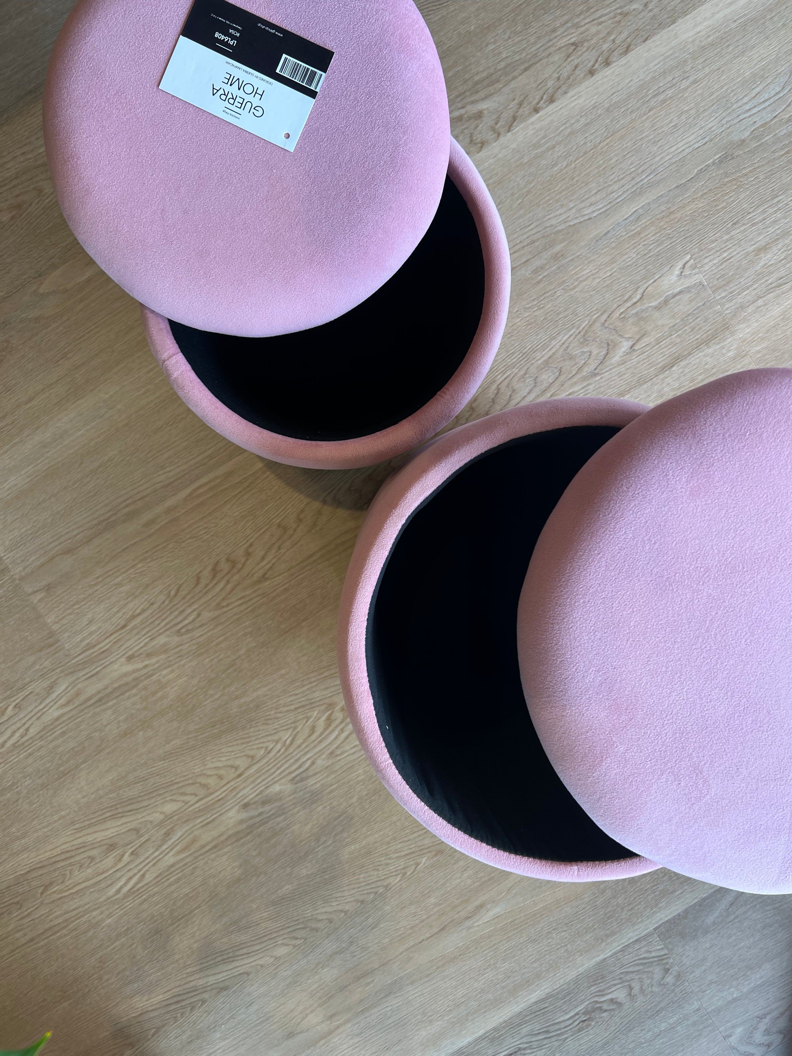 Set 2 Pouf contenitori - Rosa