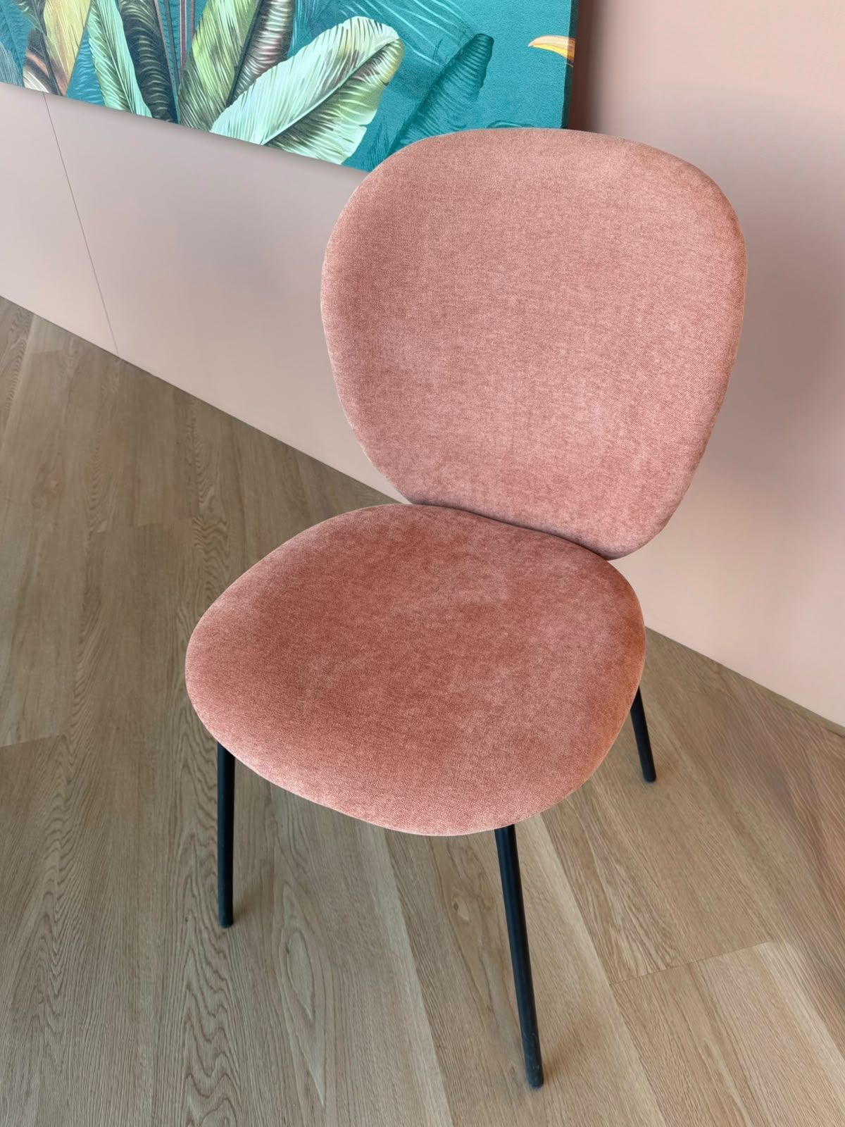 Set 2 poltrone Eva - tessuto rosa antico