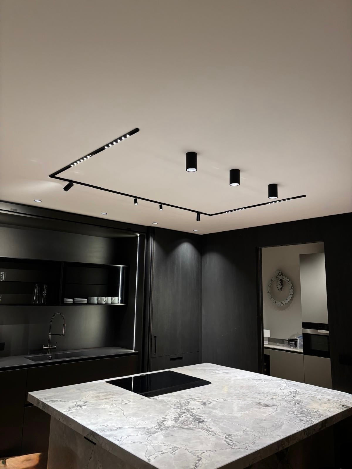 Faretto soffitto tondo in metallo arretrato - Nero